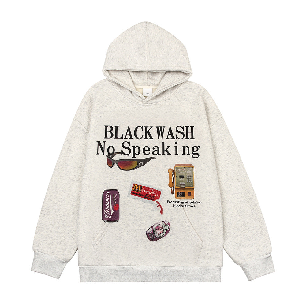 Snack Printing Hooded Loose Sweater