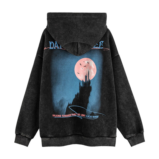 Dark Night View Printed Hoodie Men