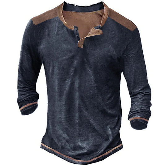 Retro Casual Long Sleeved Men Shirt