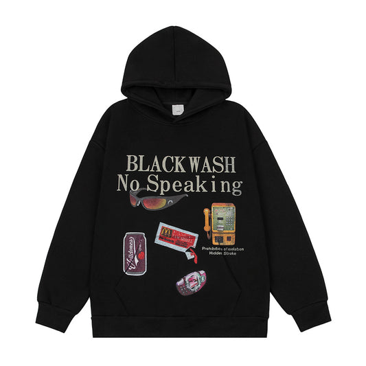 Snack Printing Hooded Loose Sweater